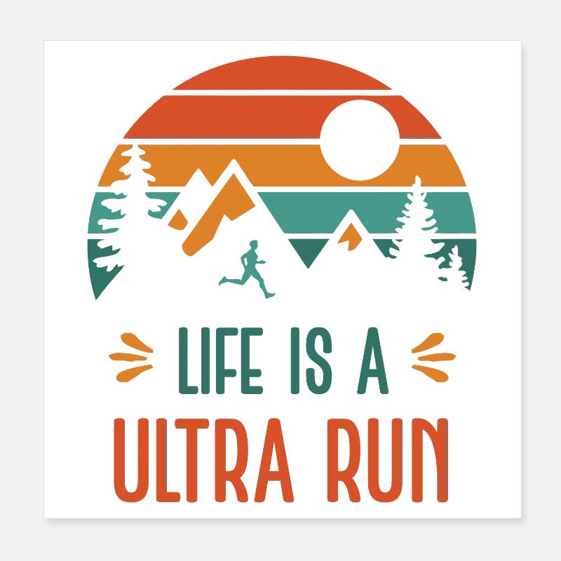 Das Leben ist ein Ultra-Run Poster 20x20 cm