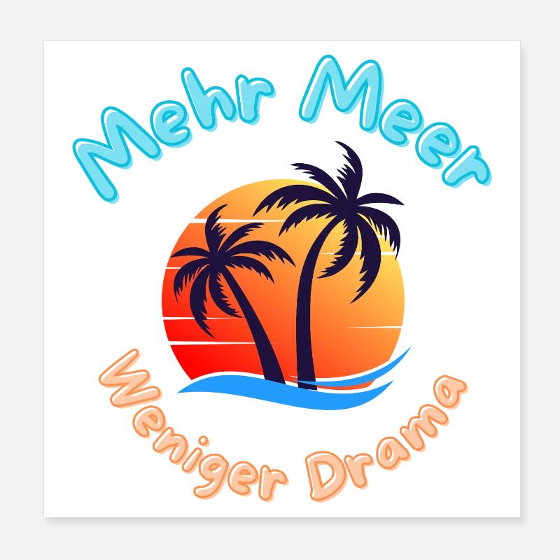 Tropical sunset with palm trees Poster 8" x 8" (20x20 cm)
