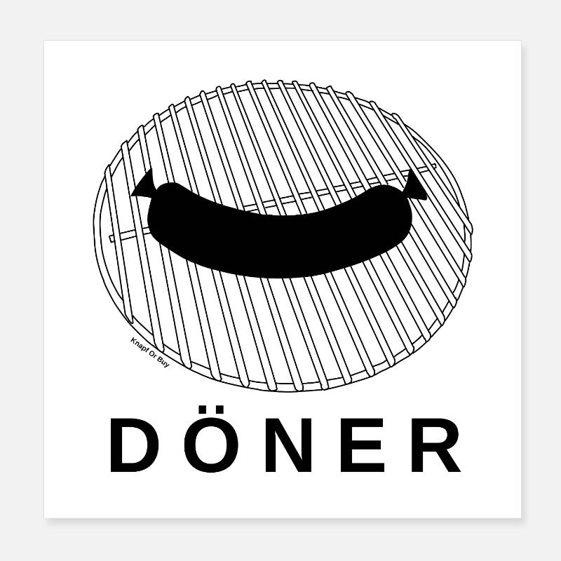 Döner vom Rost Poster 20x20 cm