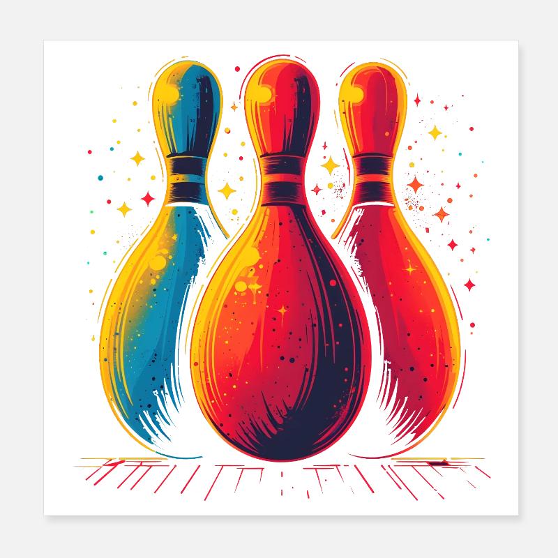 Look rétro bowling Poster 20 x 20 cm