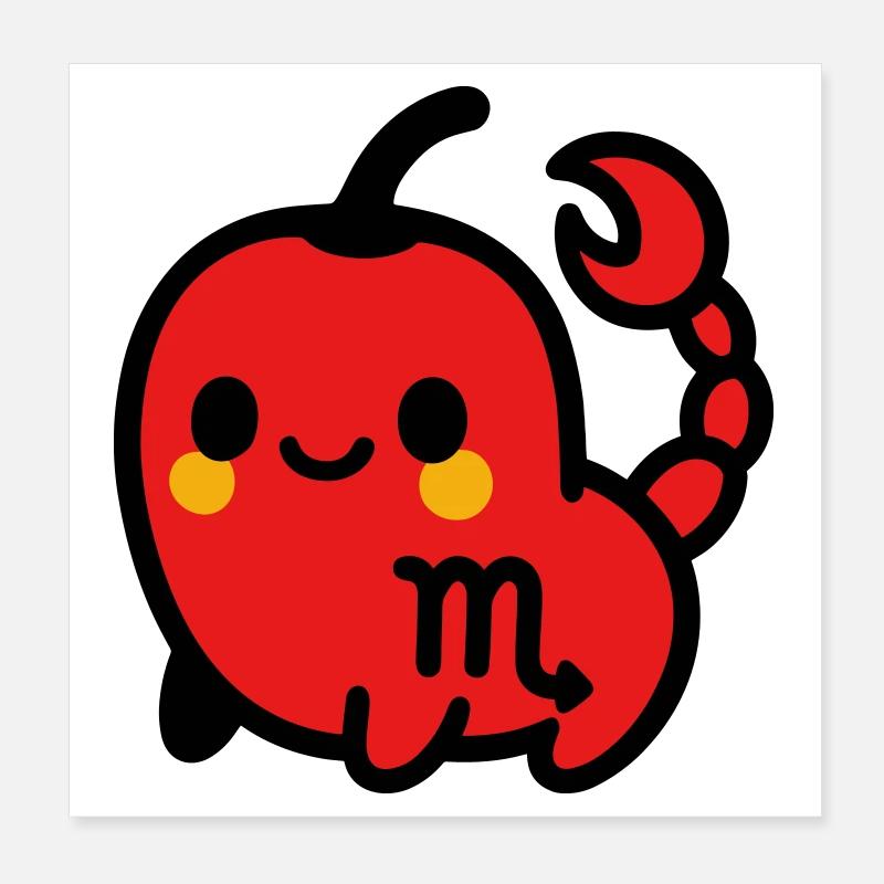 Piment doux Scorpion - Poster 20 x 20 cm - blanc