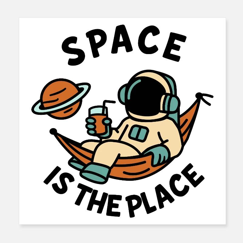 Space Explorer Astronaut Relaxing Design Poster 8" x 8" (20x20 cm)