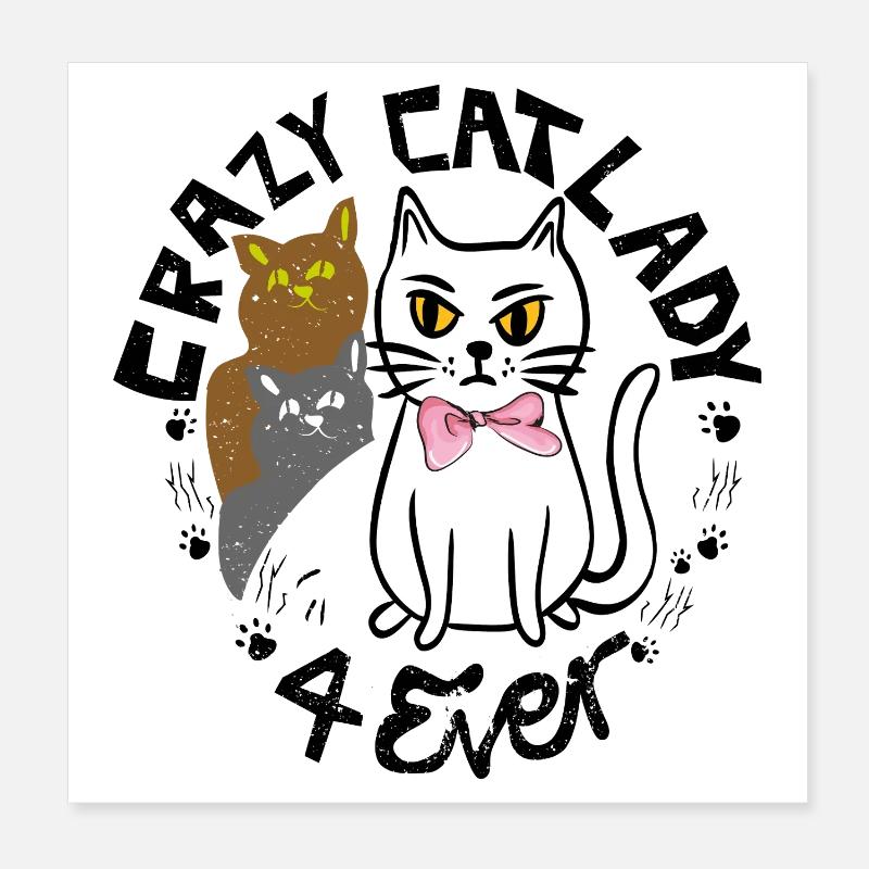 Crazy Cats Poster 8" x 8" (20x20 cm)