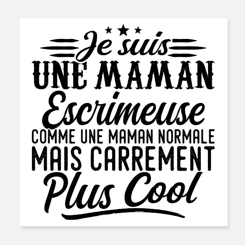 Fechter-Mutter: normal, aber cooler Poster 20x20 cm