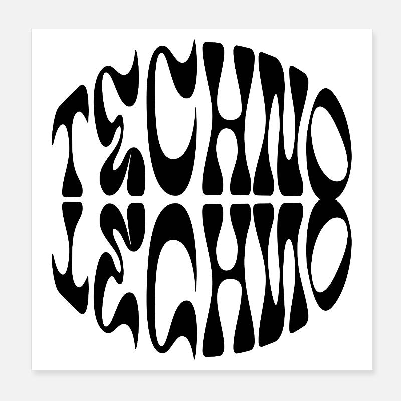 Techno liquid logo design Poster 8" x 8" (20x20 cm)