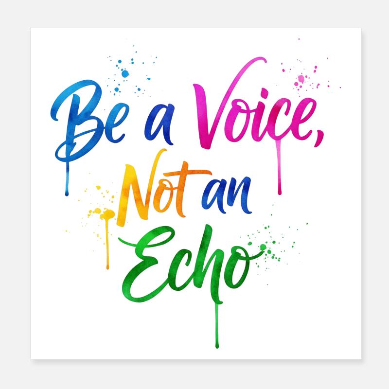 Conception de citation de protestation arc-en-ciel inspirante Poster 20 x 20 cm