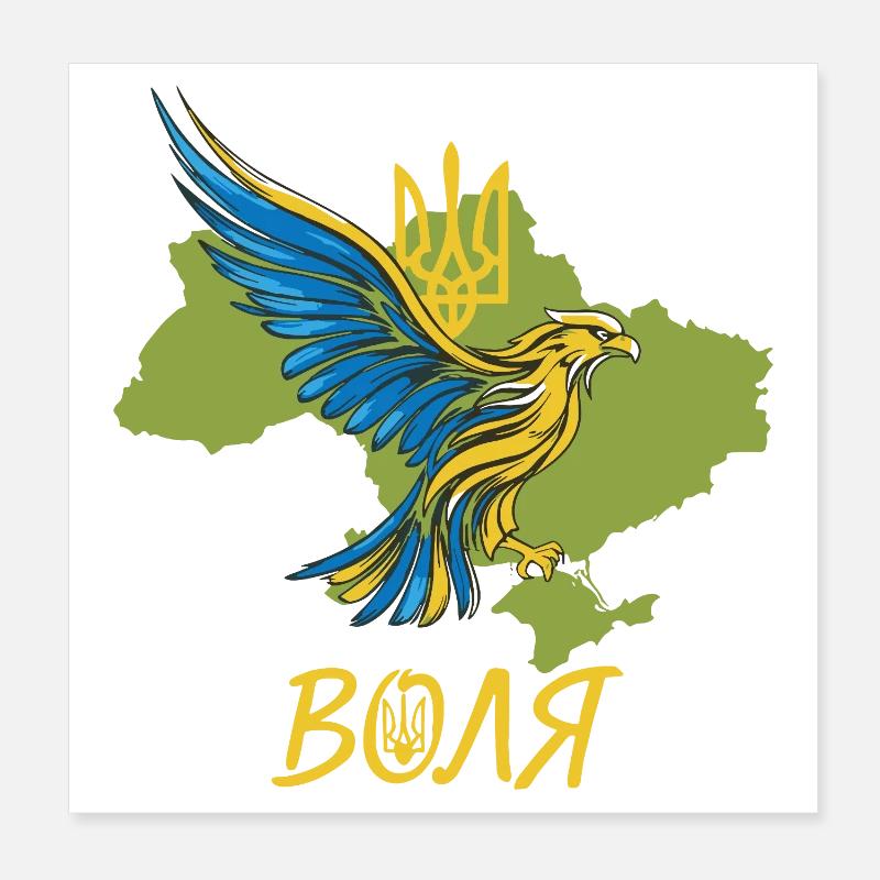 Volya Phoenix au-dessus de l’Ukraine Carte Poster 20 x 20 cm