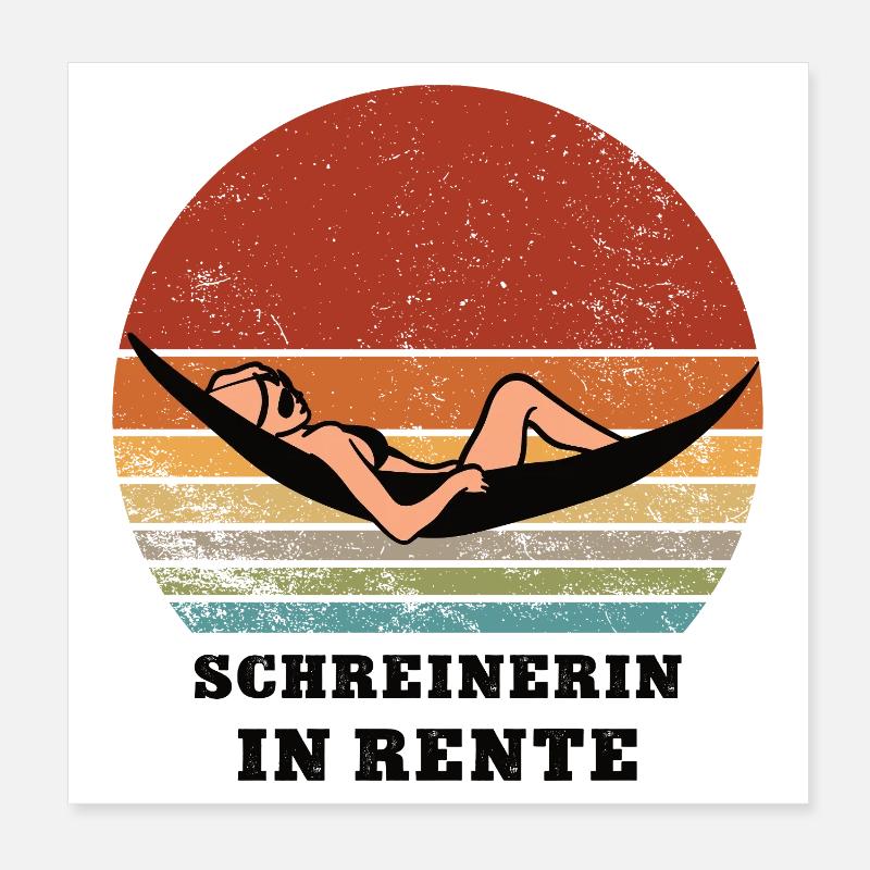 Pension Carpenter Retired Carpenter Carpenter Poster 8" x 8" (20x20 cm)