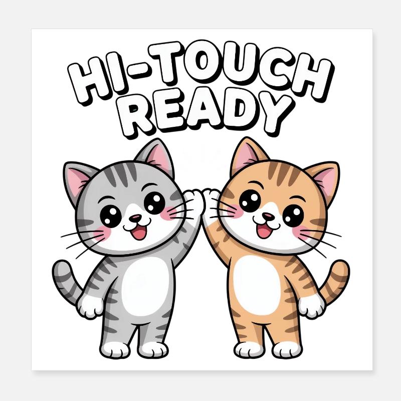 K-Pop Hi-Touch Drôle Corée Maknae - Poster 20 x 20 cm - blanc