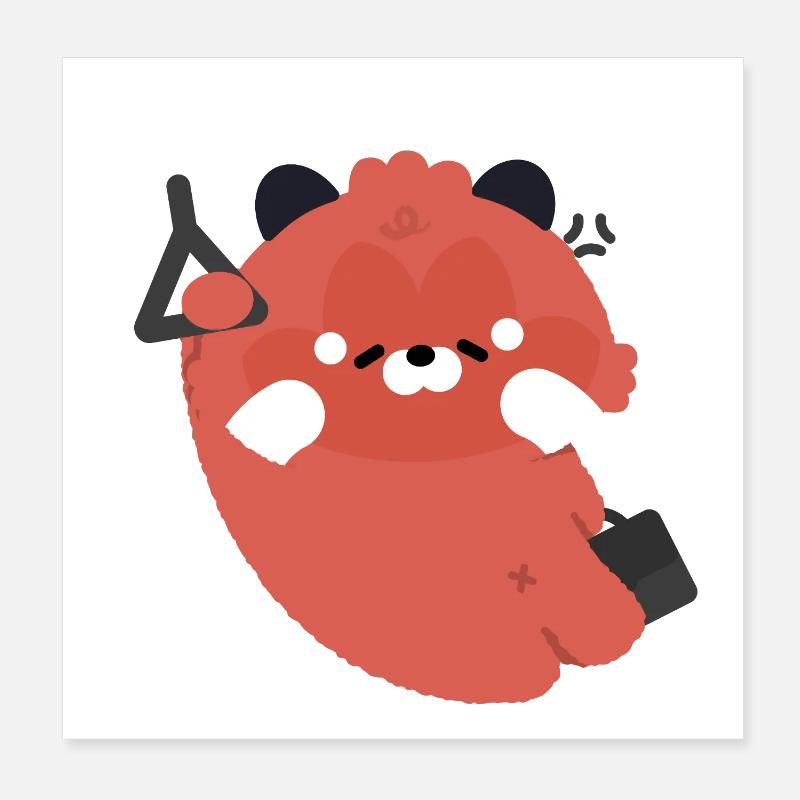 Tirede Panda roux Poster 20 x 20 cm