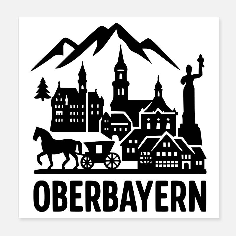 oberbayern bayrisch  Poster 20x20 cm