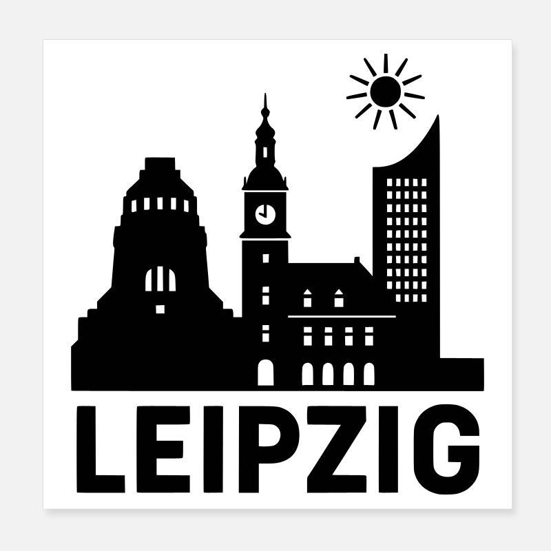 Leipzig Silhouette Poster 20 x 20 cm