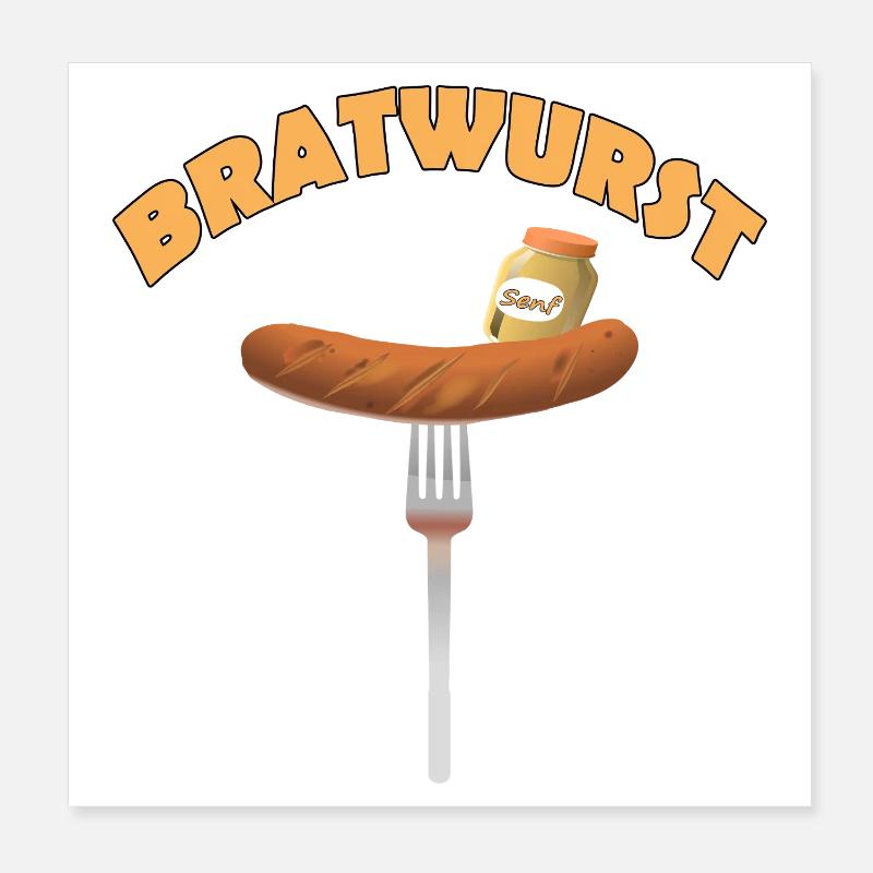 BRATWURST Poster 20x20 cm