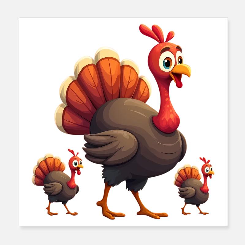 Bébé dinde de Thanksgiving Poster 20 x 20 cm