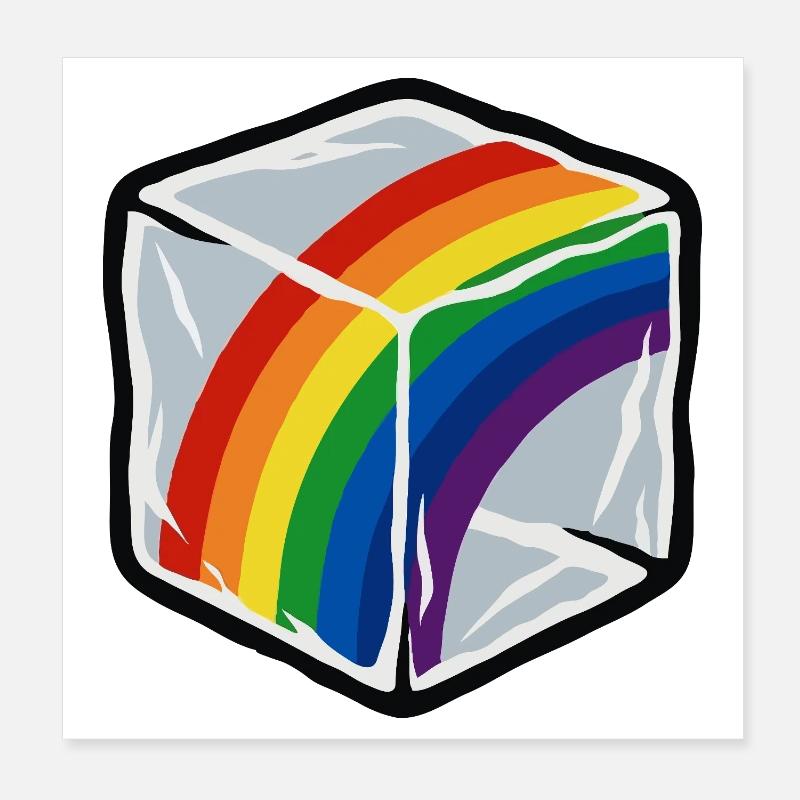 Rainbow in cube Poster 8" x 8" (20x20 cm)