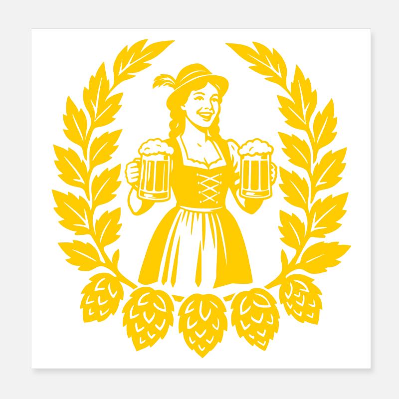 Bier Mädchen Poster 20 x 20 cm