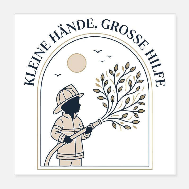 Petites mains, beaucoup d’aide Poster 20 x 20 cm