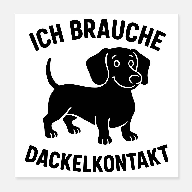 Dackelkontakt Poster 20x20 cm