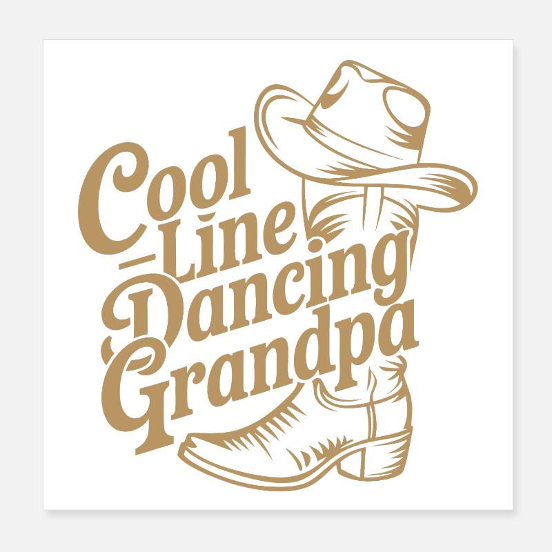 Coole Line-Dance Großvater Poster 20x20 cm