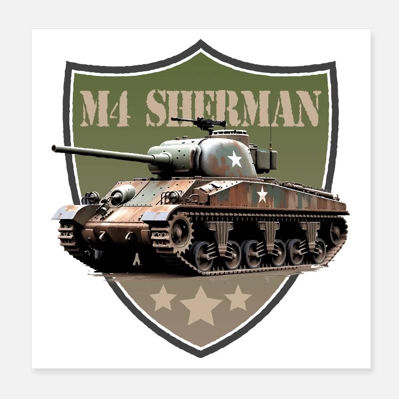 M4 Sherman Panzerwappen Poster 20x20 cm