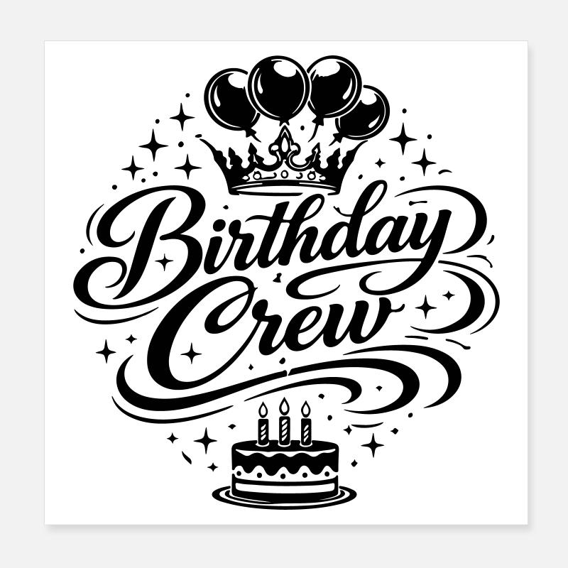 Geburtstag Crew Feier Poster 20x20 cm