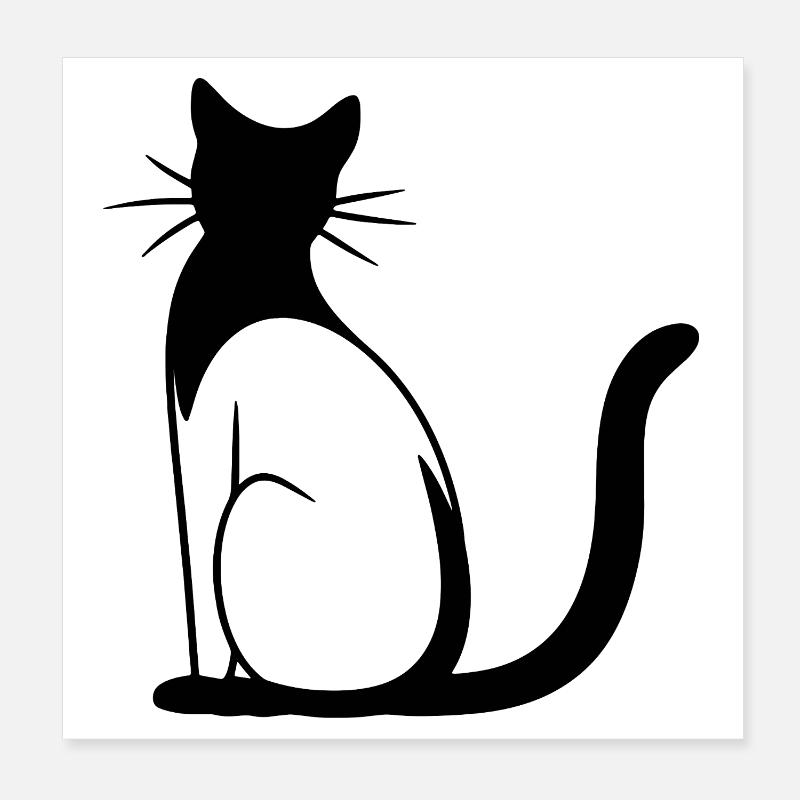 Dessin de chat Poster 20 x 20 cm