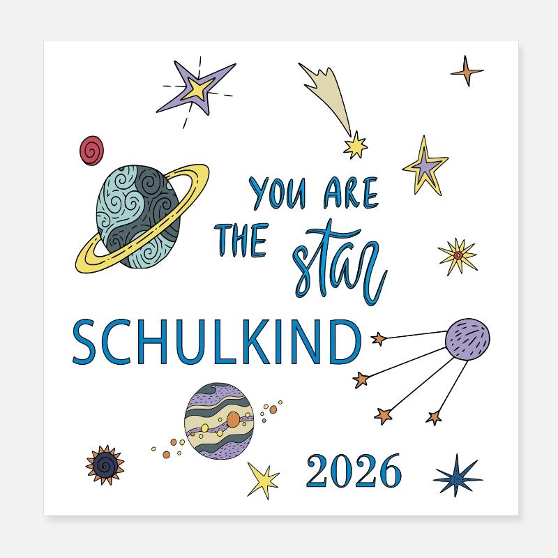  Schulkind 2026 Poster 20x20 cm