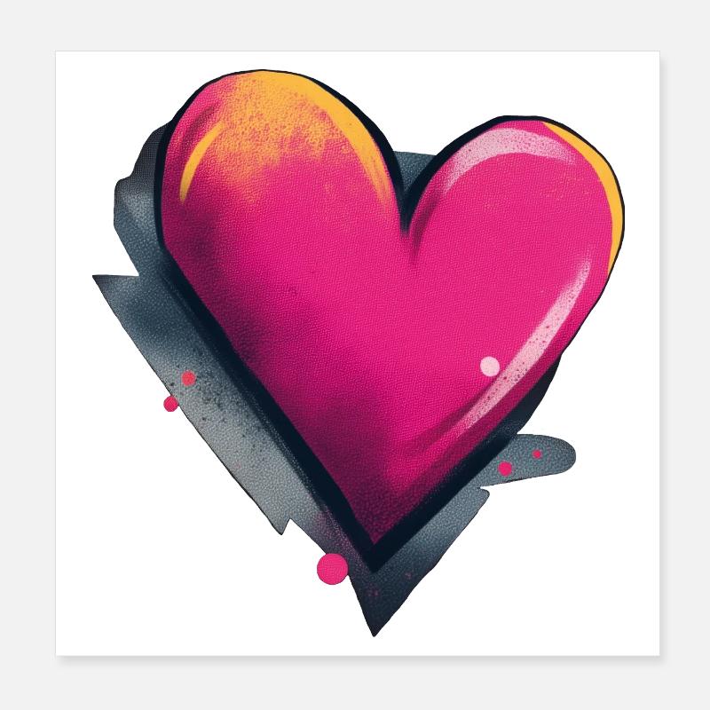 Herz Graffiti Poster 20x20 cm