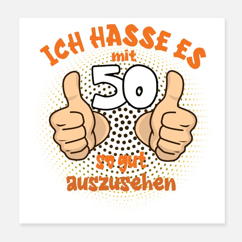 I Hate It With 50 – Anniversary Humor Poster 8" x 8" (20x20 cm)