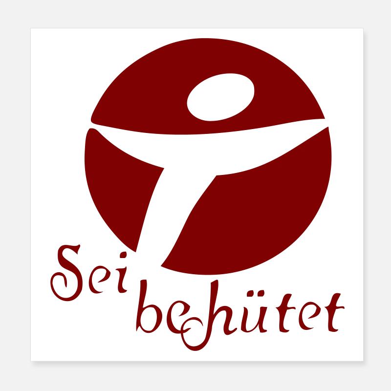 Christ, que Dieu soit protégé - Poster 20 x 20 cm - blanc
