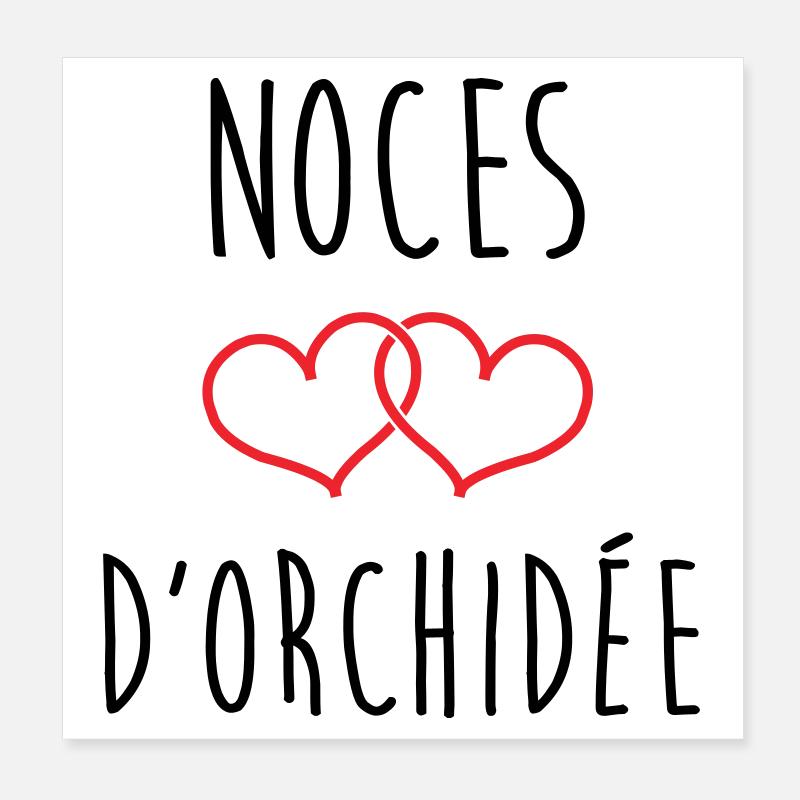 Noces d'Orchidée 55 ans de mariage Poster 20 x 20 cm