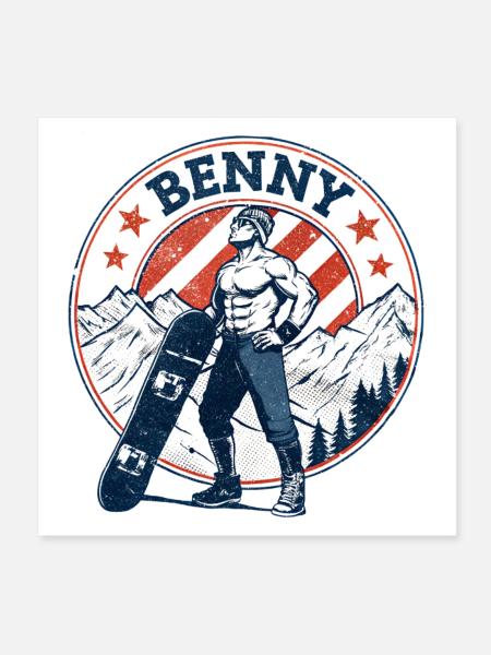 Benny, Vintage-Look - Poster 20x20 cm - Weiß - Vorne