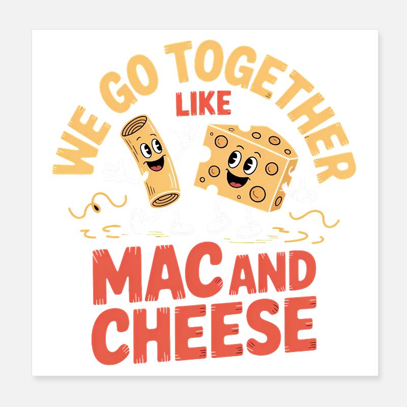 Design du couple de meilleurs amis macaronis au fromage Poster 20 x 20 cm