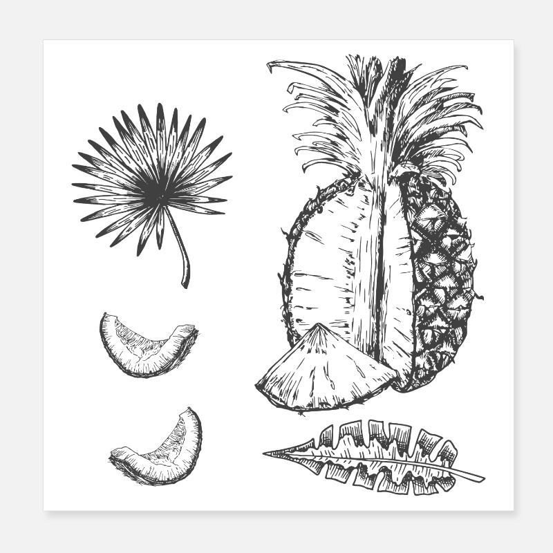 Ananas Poster 20 x 20 cm