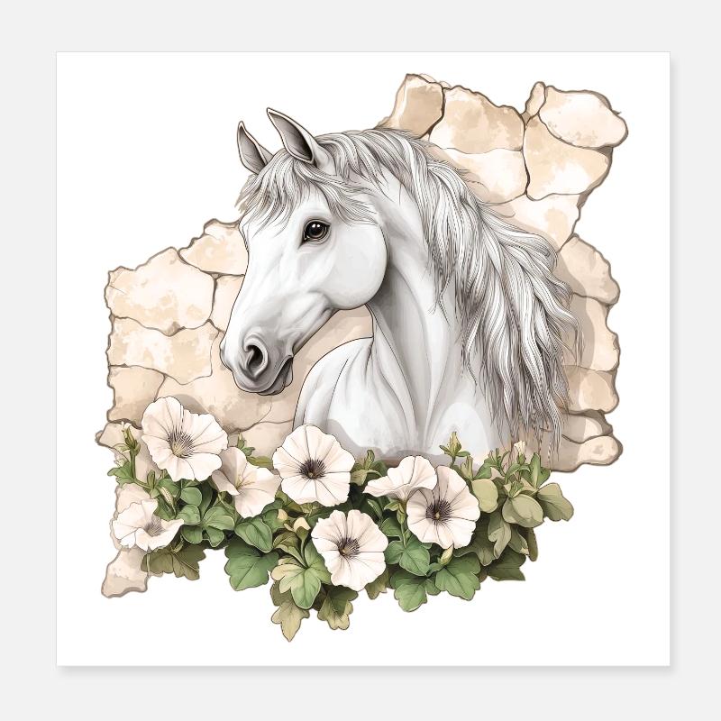 Cheval Poster 20 x 20 cm
