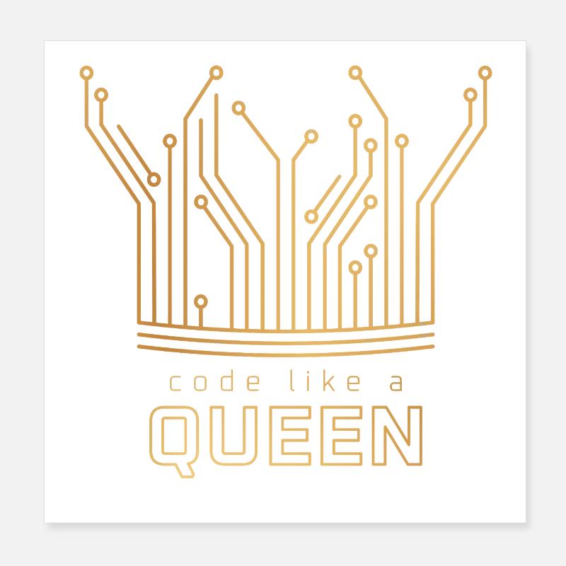 Code comme une reine Poster 20 x 20 cm