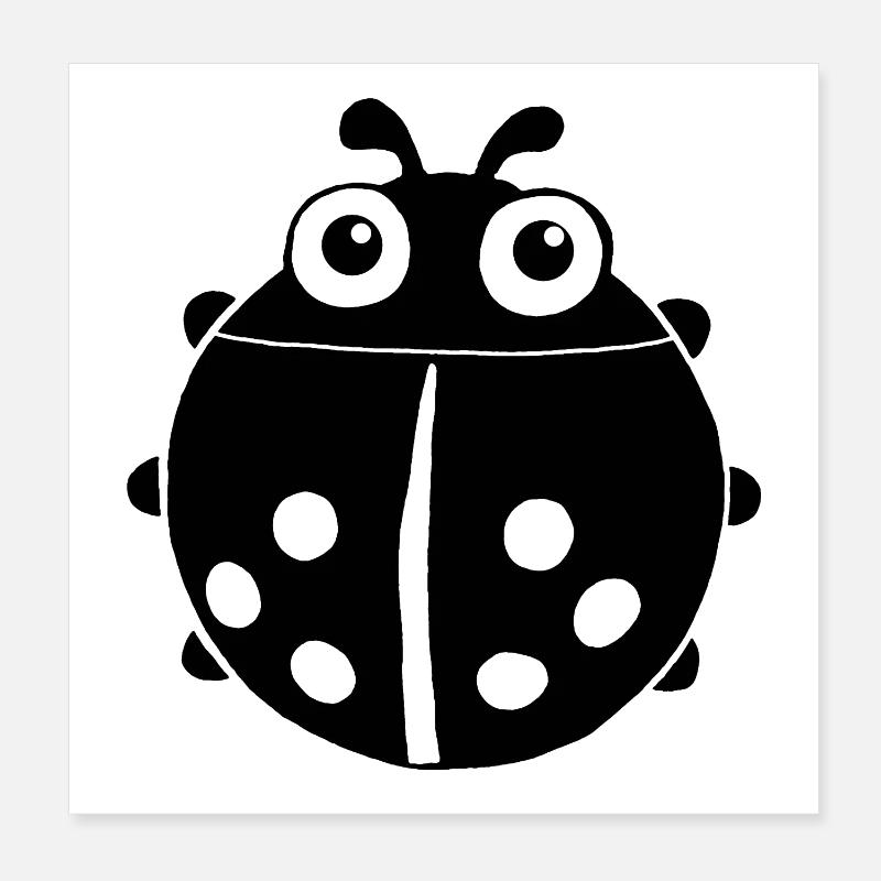 Black ladybug Poster 8" x 8" (20x20 cm)