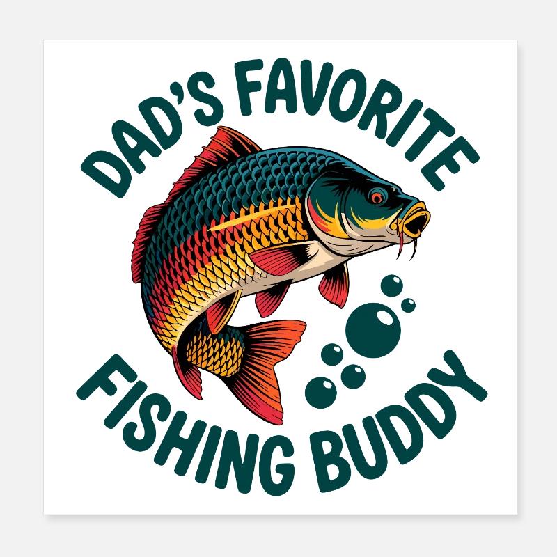 Pêcher avec papa Poster 20 x 20 cm