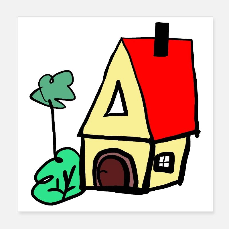 Haus Hütte  Häuschen Poster 20x20 cm