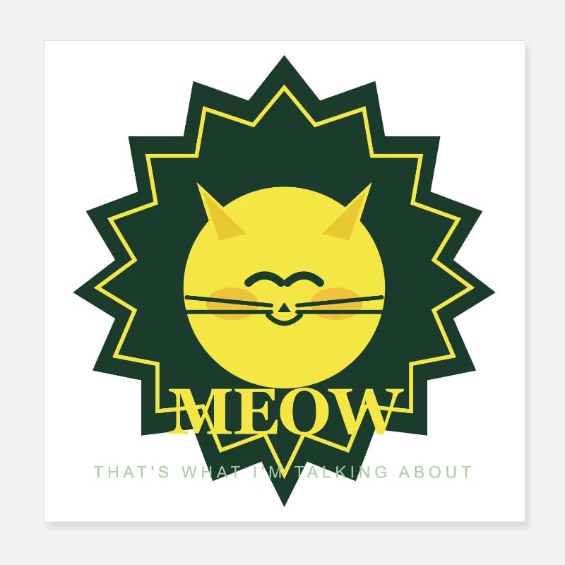 Mascotte Soleil Miaou Ensoleillé Poster 20 x 20 cm