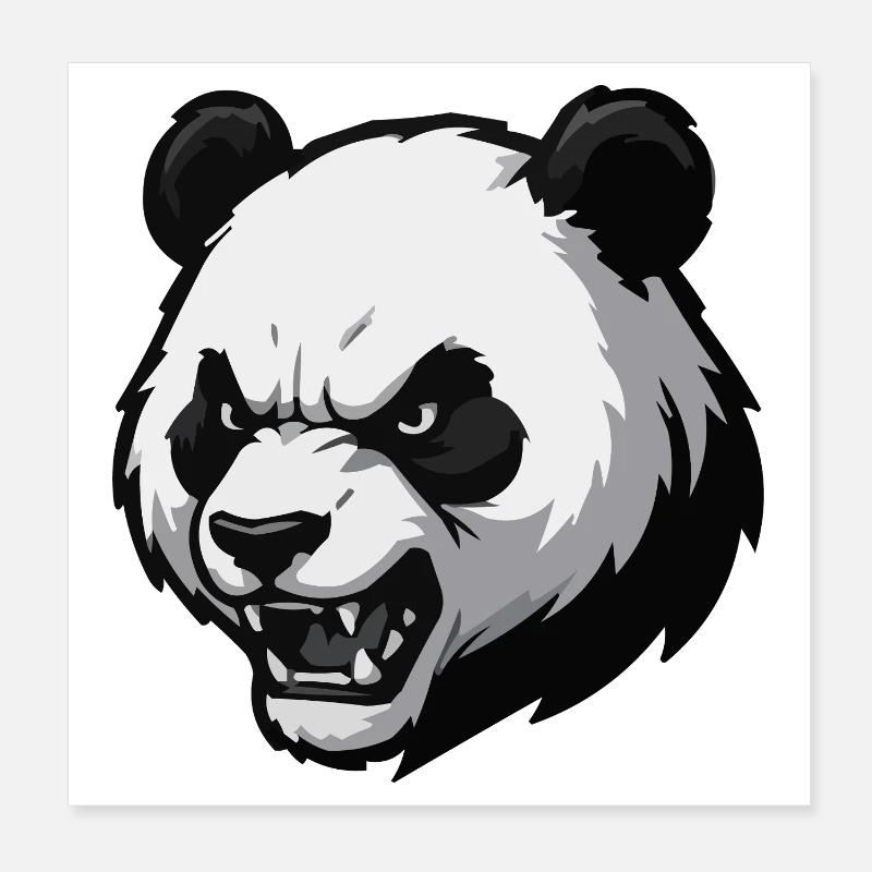 Imprimer vectoriel Angry Panda Poster 20 x 20 cm