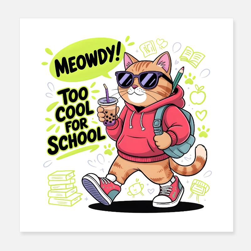 Chaton de l’école Poster 20 x 20 cm