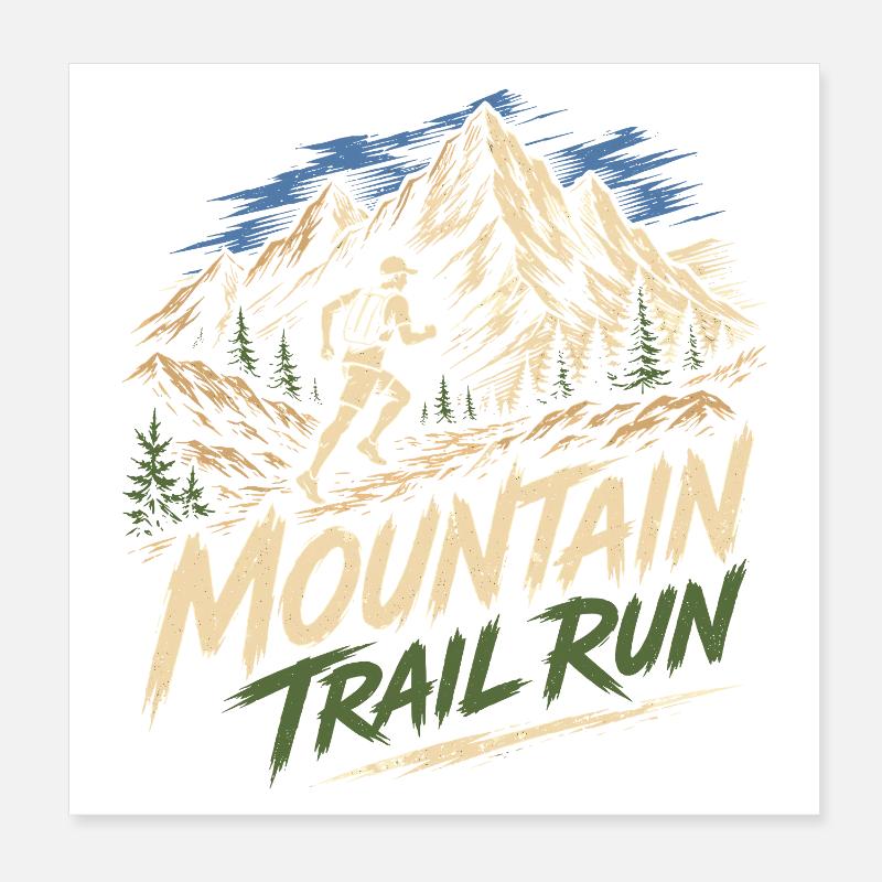 Mountain Trail Run Poster 20x20 cm
