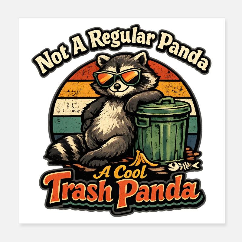Trash Panda Retro Sunglass Vibe Poster 20 x 20 cm