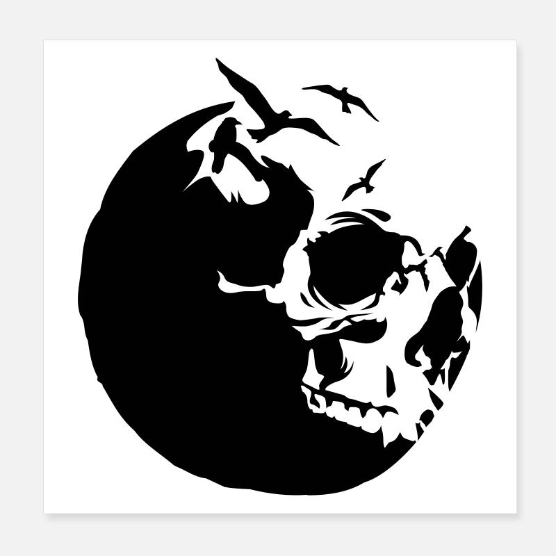 killing moon skull mond Poster 20x20 cm