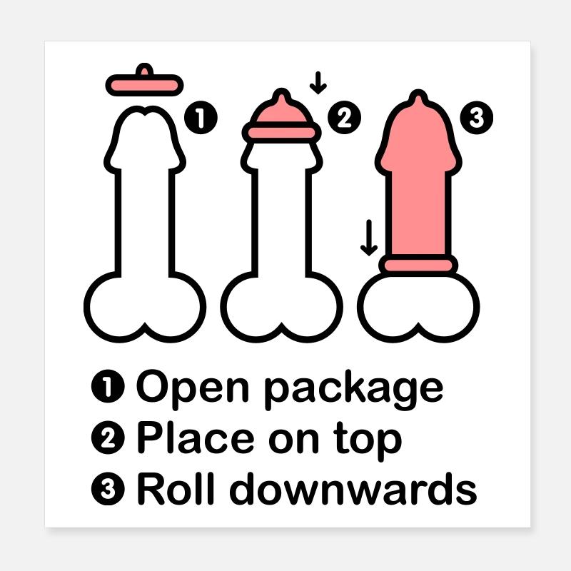 Condom manual Poster 8" x 8" (20x20 cm)