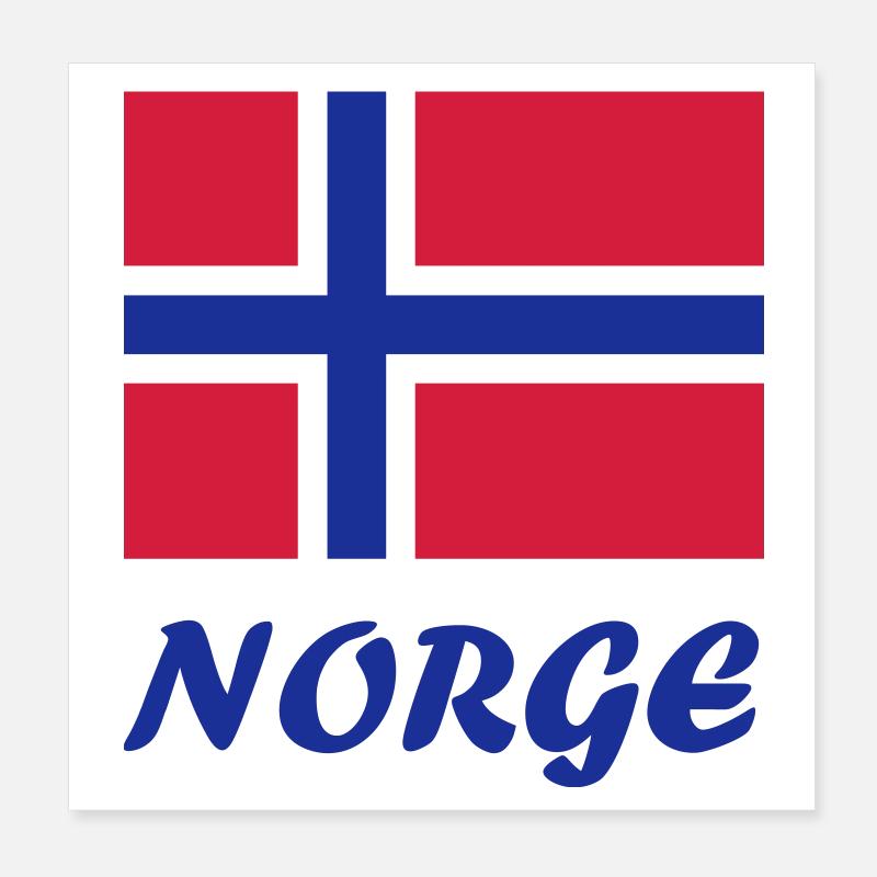 Drapeau norvégien Poster 20 x 20 cm