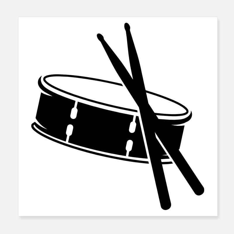 A drum and sticks Poster 8" x 8" (20x20 cm)