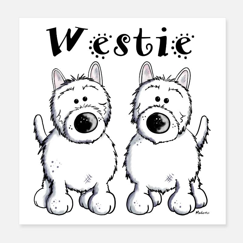 Cute West Highland Terrier Poster 8" x 8" (20x20 cm)