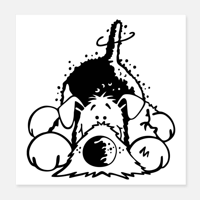 Mignon Airedale Terrier Poster 20 x 20 cm